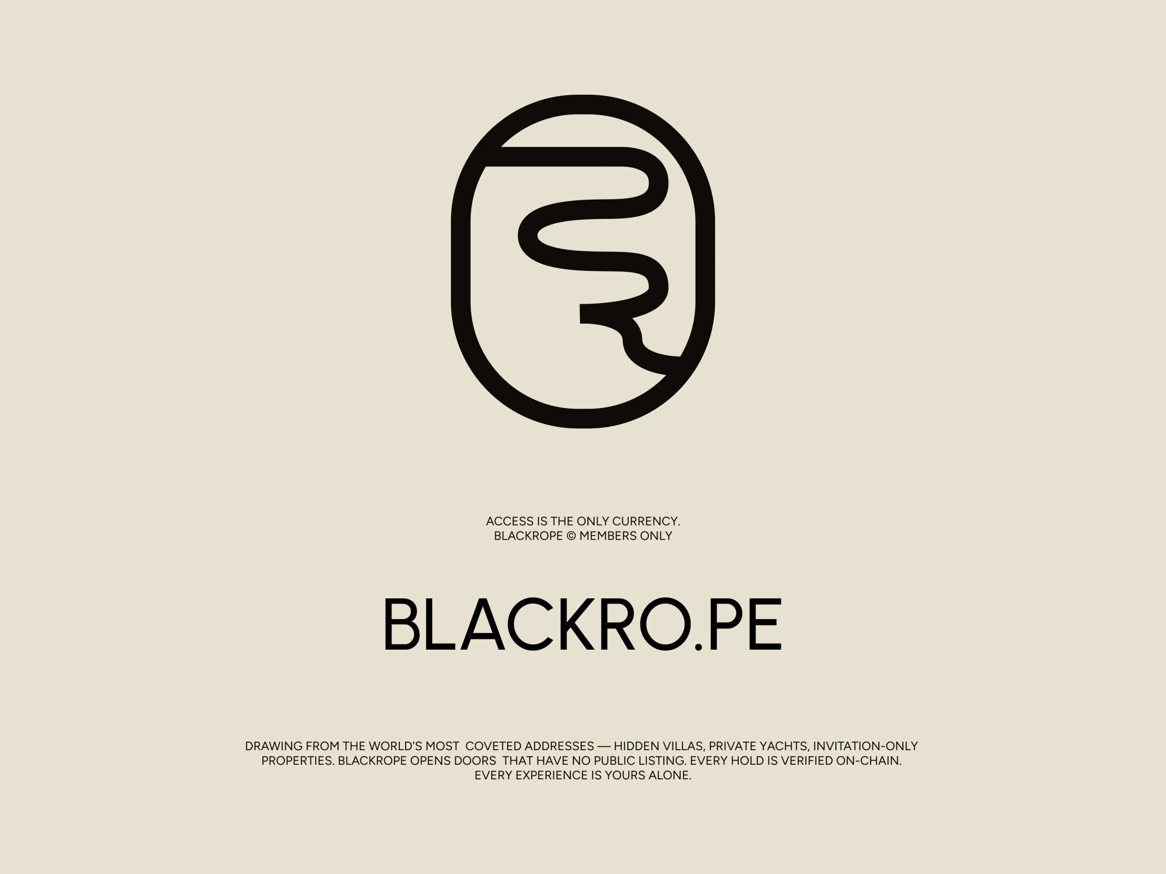 The rope mark above the BLACKRO.PE wordmark on cream