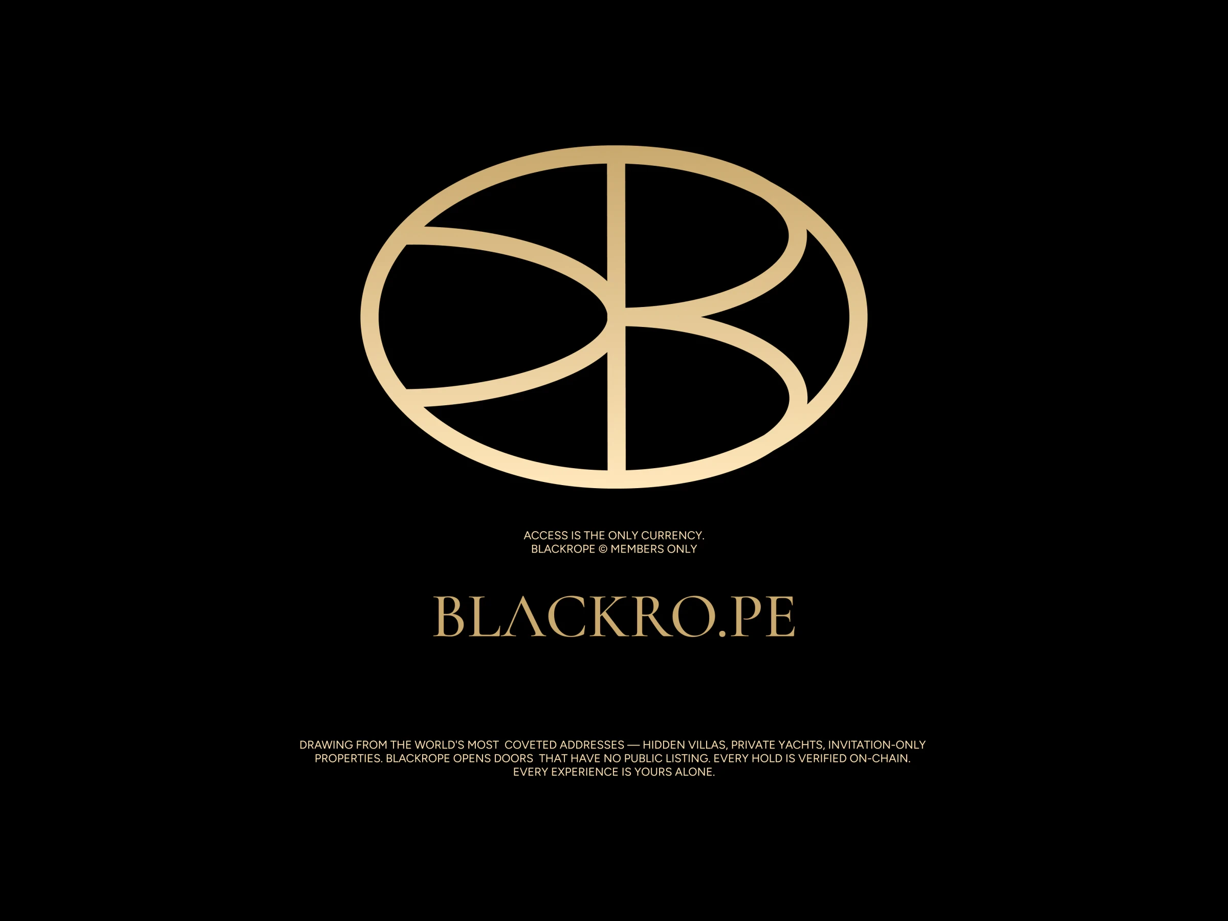 The gold seal mark above the serif BLACKRO.PE wordmark on black