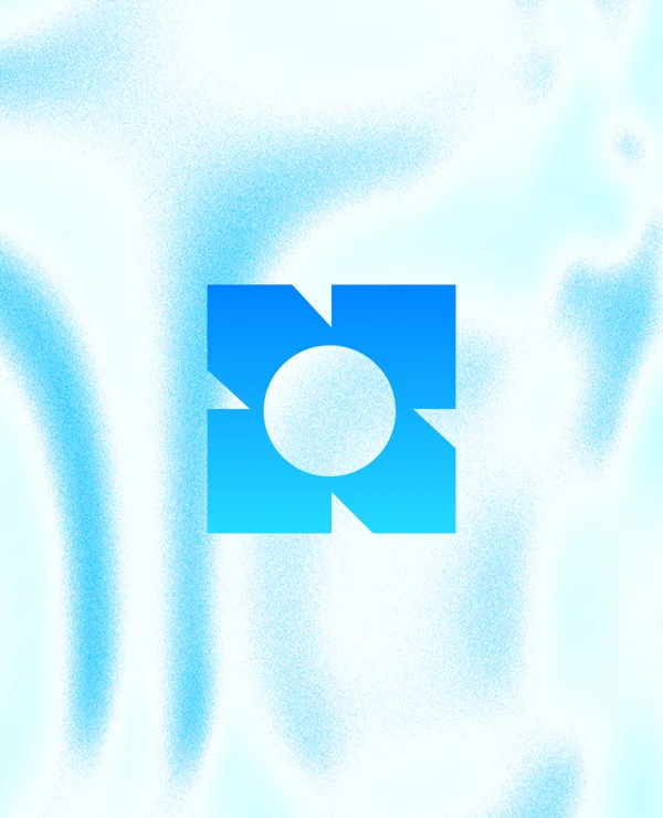The Digibastion mark in blue over a soft blue gradient haze